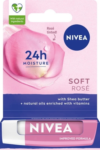 NIVEA Nawilżająca Pomadka ochronna do ust Soft Rose 4.8g
