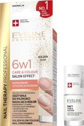 EVELINE Nail Therapy Professional Skoncentrowana Odżywka do paznokci nadająca kolor 6w1 Care&Colour Salon Effect - Golden Glow