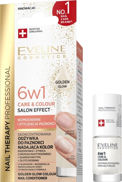 EVELINE KOL Odżyw d/pazn CARE&amp;COLOUR 6w1 Golden G