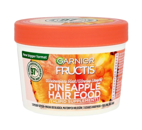 Fructis Hair Food Maska olśniewający blask do włosów długich i matowych - Pineapple 400ml