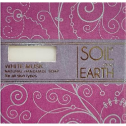 White Musk Natural Handmade Soap, Soil & Earth, 100g