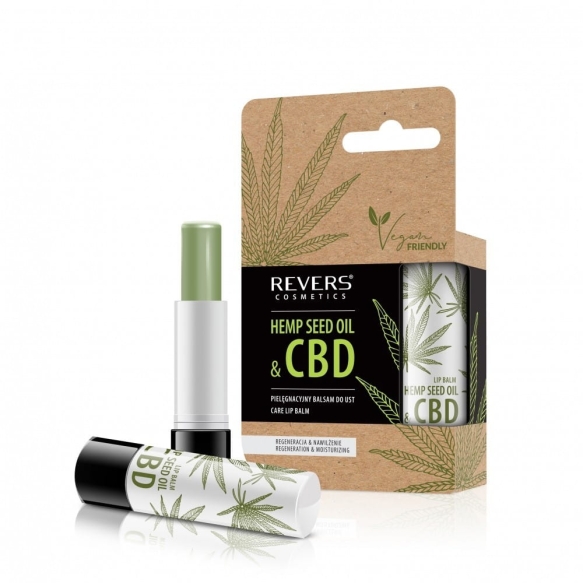 REVERS Hemp Seed Oil&amp;CBD Pielęgnacyjny Balsam do ust z olejem konopnym 4g