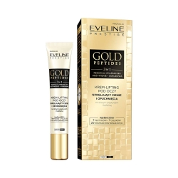 Krem-Lifting pod oczy niwelujący cienie i opuchnięcia, EVELINE Gold Peptides 3w1