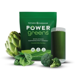 Power Greens, Смесь измельченных овощей и фруктов Nature's Sunshine, 450г