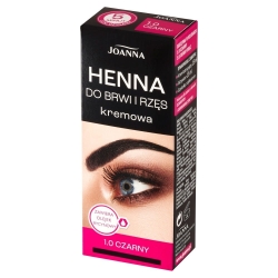JOANNA Kremowa Henna do brwi i rzęs z olejkiem rycynowym - 1.0 czarna  1op.