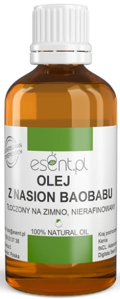 Olej z Baobabu Nierafinowany, Tłoczony na Zimno, 50ml