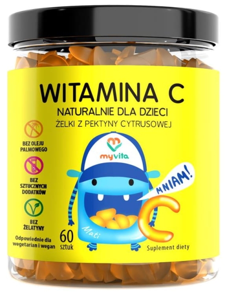 Witamina C Naturalne Żelki dla Dzieci, Myvita 60 żelek