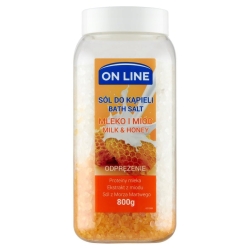 Sól do kąpieli Mleko i Miód, ON LINE, 800g