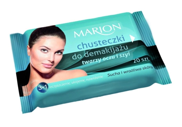 Marion Chusteczki do demakijażu twarzy ,oczu i szyi do skóry suchej i wrażliwej 1op.-20szt