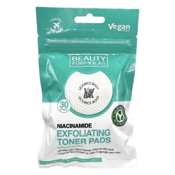 Nasączone Płatki złuszczające i  odżywcze z niacynamidem, BEAUTY FORMULAS Exfoliating Toner Pads, 30szt