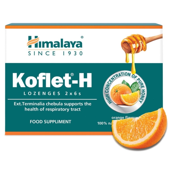 Koflet -H Pastylki do Ssania o Smaku Pomarańczowym, 2 x 6 sztuk Himalaya