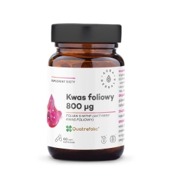 Kwas foliowy 800 μg, Quatrefolic®, Aura Herbals, 60 kapsułek