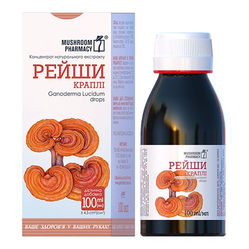 Рейши Капли, Экстракт Гриба (Ganoderma lucidum), 100 мл