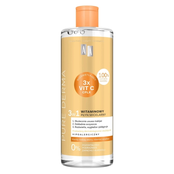 AA Pure Derma Witaminowy płyn micelarny 3w1 500 ml