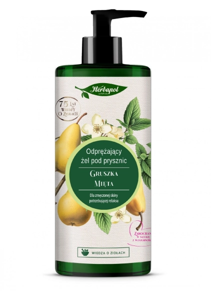 HERBAPOL Odprężający Żel pod prysznic - Gruszka &amp; Mięta 740ml