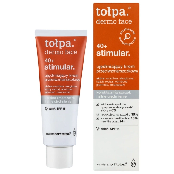 TOŁPA Dermo Face Stimular 40+ Ujędrniający Krem przeciwzmarszczkowy SPF15 na dzień 40 ml
