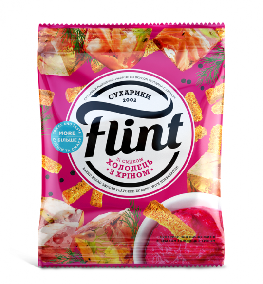 Grzanki Pszenno-Żytnie o Smaku Galaretki z Chrzanem, Flint, 70g