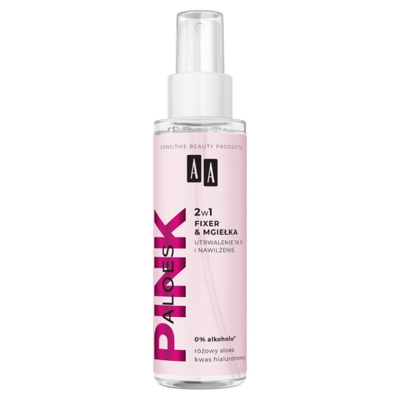 AA Pink Aloe Make-up Spray 2в1 Фиксирующий и Увлажняющий Спрей для Макияжа, 100 мл