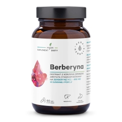 Berberyna 490 mg, HCL, Berberis aristata, Aura Herbals, 60 kapsułek