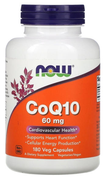 Koenzym Q10 60 mg, Now Foods, 180 kapsułek