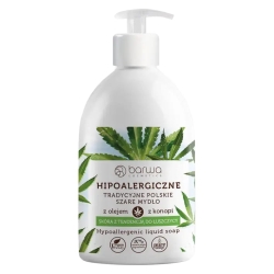 BARWA Hipoalergiczna Mydło w płynie tradycyjne polskie szare - z olejem z konopi, 500ml