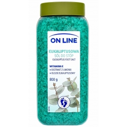 Eukaliptusowa Sól do stóp z witaminą E, ON LINE, 800g