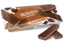 Wafle kakaowe Cocoa&Milk z kremem mlecznym, Roshen, 216g