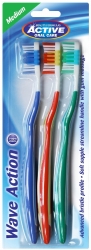 Beauty Formulas Active Oral Care Szczoteczka Wave Action średnia mix kolorów 1op.-3szt
