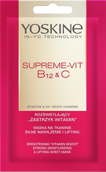 YOSKINE Supreme-Vit B12&amp;C Maska na tkaninie Silne nawilżenie i lifting