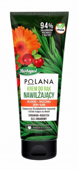 HERBAPOL Polana Nawilżający Krem do rąk - Żurawina &amp; Nagietek &amp; Olej Arganowy 75ml