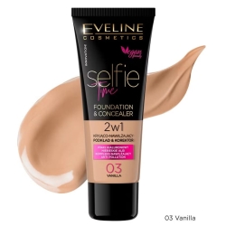 Тональная основа + консилер 2 в 1 Eveline Selfie Time - 03 Vanilla