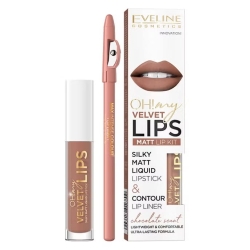 Набор для губ (жидкая помада + карандаш для губ) Eveline OH! My Lips Matt - 14 Choco Truffle