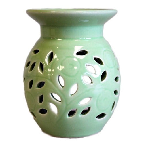 Kominek Zapachowy Ceramiczny Kwiat Zielony