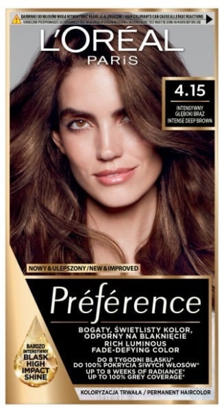 LOREAL Preference Farba do włosów 4.15 Intensywny Głęboki Brąz 1 op.