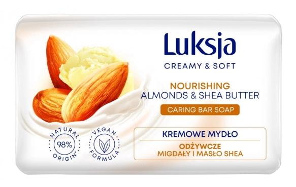Luksja Creamy &amp; Soft Odżywcze Kremowe Mydło w kostce Migdały &amp; Masło Shea 90g