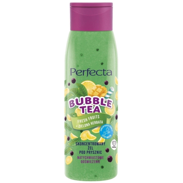 PERFECTA Bubble Tea Skoncentrowany żel pod prysznic Fresh Fruits + Zielona Herbata 400 ml