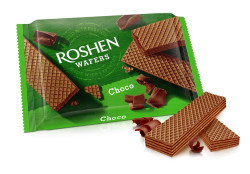 Roshen Wafers Cocoa – Хрустящие шоколадные вафли с какао-кремом, 72г