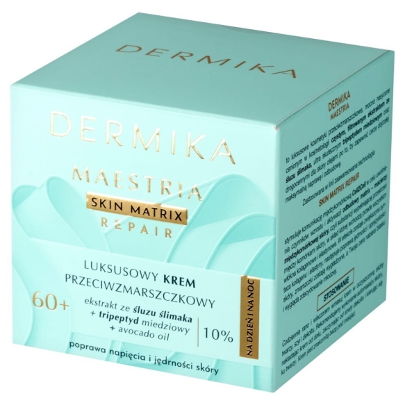 DERMIKA Maestria Skin Matrix Repair Luksusowy Krem przeciwzmarszczkowy 60+ z ekstraktem ze śluzu ślimaka (10%) na dzień i noc 50ml