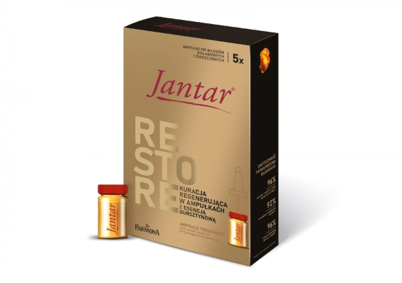 JANTAR Restore Kuracja w ampułkach z esencją bursztynową do włosów bardzo zniszczonych i osłabionych 5x 5 ml