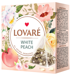 Herbata Biała WHITE PEACH, Lovare, 15 piramidek x 2g