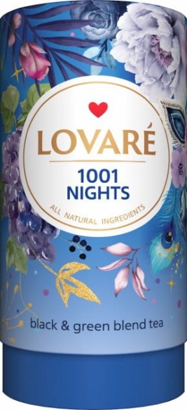 Mieszanka Czarnej i Zielonej Herbaty z Owocami i Płatkami Kwiatów Lovare 1001 Night