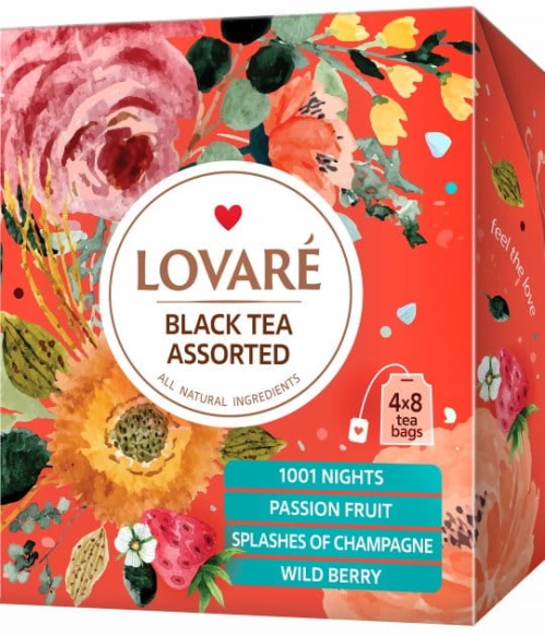 Herbata Czarna Lovare Assorted, 4 rodzaje po 8 szt.