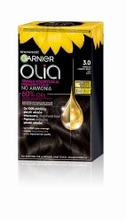 GARNIER Olia Farba do włosów nr 3.0 Soft Black - Bardzo ciemny brąz