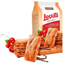 Lovita Cookies with Cherry & Vanilla Filling Roshen, 168 g
