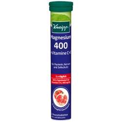 Magnesium 400 + Vitamine C+E , Tabletki musujące Kneipp, 15 sztuk