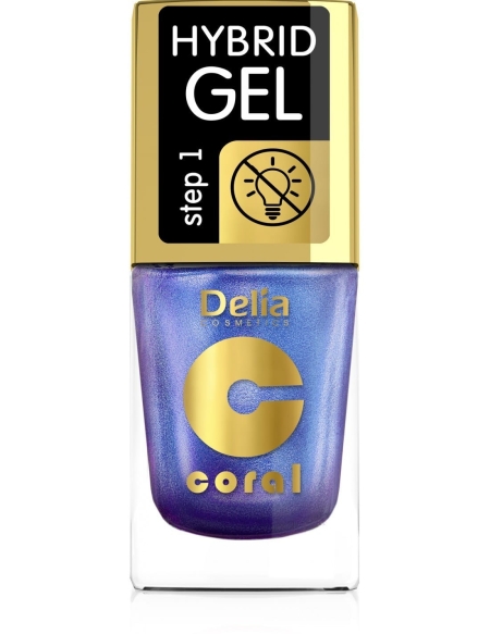 DELIA COSMETICS Coral Hybrid Gel Lakier hybrydowy do paznokci nr 109 Multirefleks Niebieski 11ml