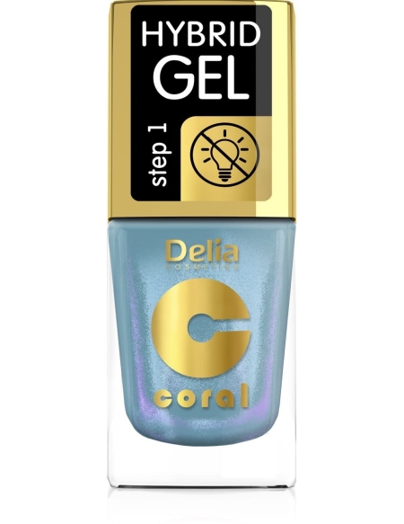 DELIA COSMETICS Coral Hybrid Gel Lakier hybrydowy do paznokci nr 111 Multirefleks Turkusowy 11ml