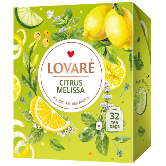 Citrus Melissa Lovare tea set, 4 varieties, 8 bags each