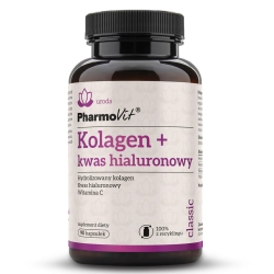 Kolagen + Kwas Hialuronowy Bezglutenowy, PHARMOVIT, 90 kapsułek