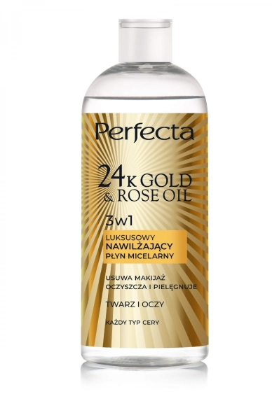 PERFECTA 24K Gold &amp; Rose Oil Płyn micelarny do każdej cery 400 ml